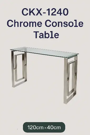 CTK-1240 UltraChrome Console Silver, 120×60 cm Modern Design
