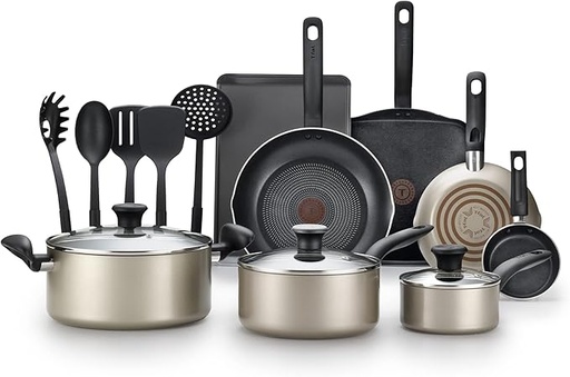 Tefal Culinaire 16pc Non-Stick Cookware Set - Champagne