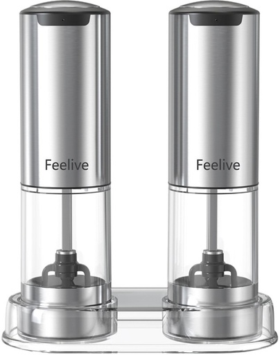 Feelive Rechargeable Salt & Pepper Grinder Set