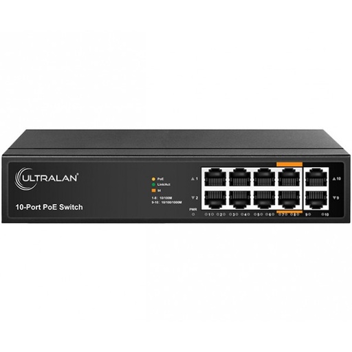 UltraLAN SF1010P 8‑Port PoE + 2 Uplink Switch