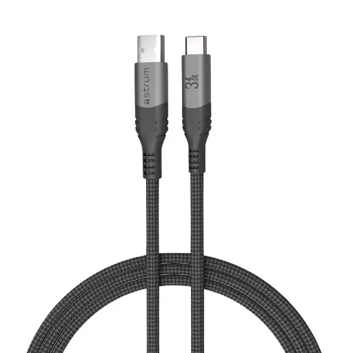 Astrum VMAC20 USB‑C Cable 1.2m Braided Grey 12m
