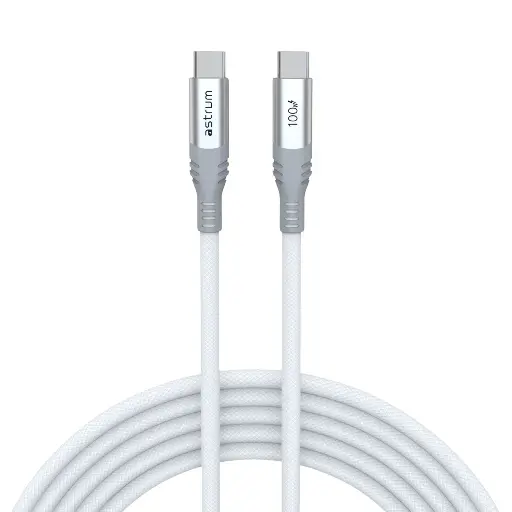 Astrum VMCC100 USB‑C to USB‑C Cable 1.2m 100W Braided White 12m