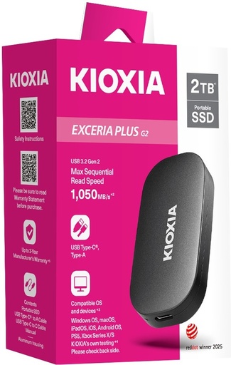 Kioxia Exceria Plus G2 2TB Portable SSD | 1050MB/s