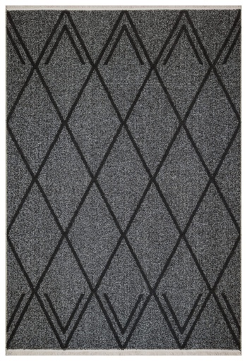Crossland Anthracite Geometric Rug Silkhouse 160×220