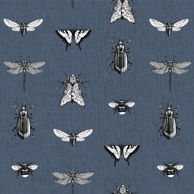 Silkhouse Melora Blue Moon Insect Fabric 280cm