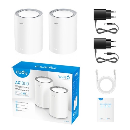 Cudy Dual Band WiFi 6 1800Mbps Gigabit Mesh 2 Pack | M1800 (2-Pack)