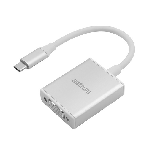 [A38067-S] Astrum DA670 USB‑C→VGA Adapter 1080p Plug‑Play Compact 24m